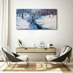COLORAY.CZ Obraz na plátně Zimní lesní malování 120x60 cm