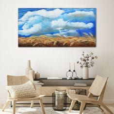 COLORAY.CZ Obraz na skle Pole Sky Lightnice 120x60 cm