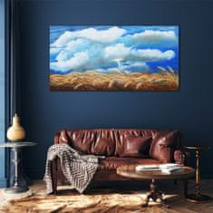 COLORAY.CZ Obraz na skle Pole Sky Lightnice 120x60 cm