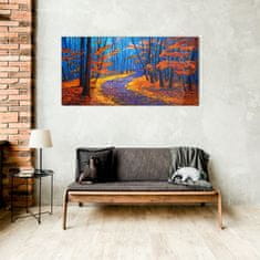 COLORAY.CZ Obraz na skle Podzimní Lesní listí 100x50 cm