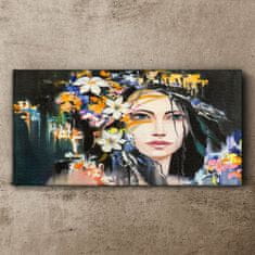 COLORAY.CZ Obraz na plátně Abstrakce žena květiny 100x50 cm