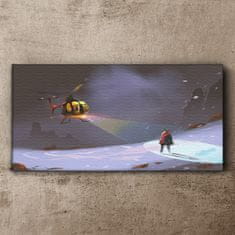 COLORAY.CZ Obraz na plátně Hory Snow Helicopter 100x50 cm