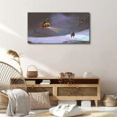 COLORAY.CZ Obraz na plátně Hory Snow Helicopter 100x50 cm