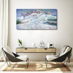 COLORAY.CZ Obraz na plátně Zimní malba sněhu hor 120x60 cm