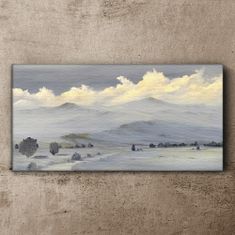 COLORAY.CZ Obraz na plátně Zimní malování hory mraky 120x60 cm
