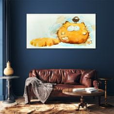 COLORAY.CZ Obraz na skle Abstrakce zvířata pták kočka 120x60 cm