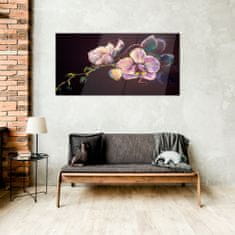 COLORAY.CZ Obraz na skle Abstrakce květiny listy 100x50 cm