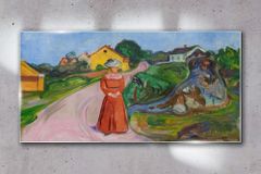 COLORAY.CZ Obraz na skle Žena v červených šatech 120x60 cm