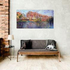 COLORAY.CZ Obraz na skle Abstrakce jezera příroda 100x50 cm