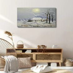 COLORAY.CZ Obraz na plátně Zimní krajiny stromy 100x50 cm