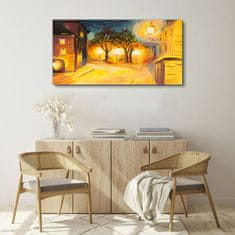 COLORAY.CZ Obraz na plátně Městské lampy Noční stromy 120x60 cm