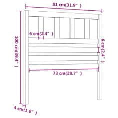 Greatstore Čelo postele 81 x 4 x 100 cm masivní borovice