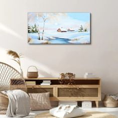 COLORAY.CZ Obraz na plátně Zimní sníh stromy 100x50 cm