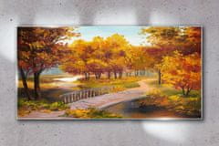 COLORAY.CZ Obraz na skle Park Stromy podzimní listí 120x60 cm