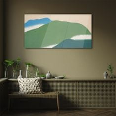 COLORAY.CZ Obraz na skle Abstrakce hory květiny 100x50 cm