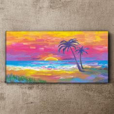 COLORAY.CZ Obraz na plátně Pláž Palm Sunset 120x60 cm