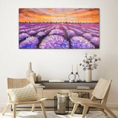 COLORAY.CZ Obraz na skle Levandulové pole Sunset 120x60 cm