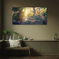 COLORAY.CZ Obraz na skle Fantasy Forest River květiny 100x50 cm