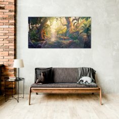 COLORAY.CZ Obraz na skle Fantasy Forest River květiny 100x50 cm