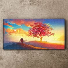 COLORAY.CZ Obraz na plátně Hill Sunset Tree 100x50 cm