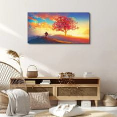 COLORAY.CZ Obraz na plátně Hill Sunset Tree 100x50 cm