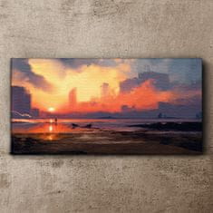 COLORAY.CZ Obraz na plátně Abstrakce mlhy Sunset 100x50 cm