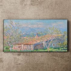 COLORAY.CZ Obraz na plátně Dům zahrada na mince Antibes 120x60 cm