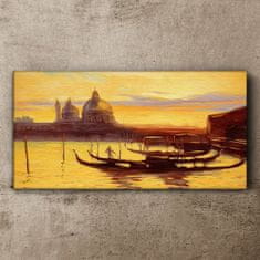 COLORAY.CZ Obraz na plátně City Port Sunset 120x60 cm