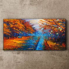 COLORAY.CZ Obraz na plátně Park Stromy podzimní listí 120x60 cm