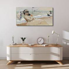 COLORAY.CZ Obraz na plátně Camille Beach Trouville mince 100x50 cm