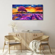 COLORAY.CZ Obraz na plátně Západ slunce stromová louka 120x60 cm