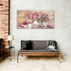 COLORAY.CZ Obraz na skle Abstrakce květiny cups 100x50 cm