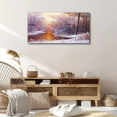 COLORAY.CZ Obraz na plátně Zimní malba stromů 100x50 cm