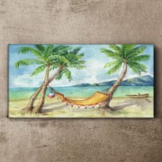 COLORAY.CZ Obraz na plátně Beach Palm Sea Hammock 120x60 cm