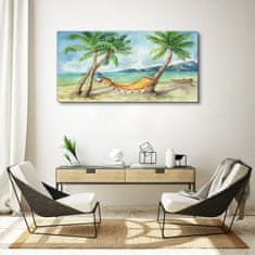 COLORAY.CZ Obraz na plátně Beach Palm Sea Hammock 120x60 cm