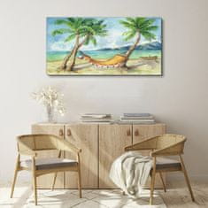 COLORAY.CZ Obraz na plátně Beach Palm Sea Hammock 120x60 cm