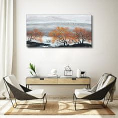 COLORAY.CZ Obraz na plátně Hory stromy lodě 120x60 cm