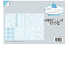 Kraftika Sada oboustranných papírů a4 design light blue