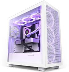 NZXT H7 Flow, USB-C, okno, bílá