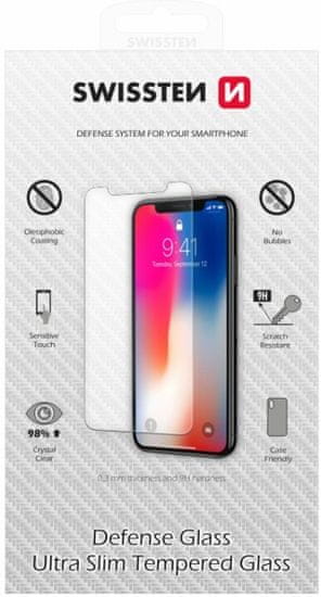SWISSTEN ochranné sklo pro iPhone 12/12 Pro, 2.5D, čirá
