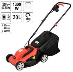 YATO Elektrická sekačka 1300W 330Mm 30L