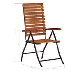 Petromila 2 ks polohovatelné zahradní židle masivní akáciové dřevo