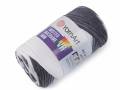 Kraftika 1ks (910) šedá bílá pletací příze twisted macrame 250 g