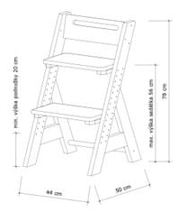 Gazel ZUZU dětská rostoucí židle přírodní