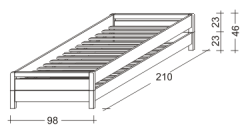 Gazel KONNY postel 2 x 90