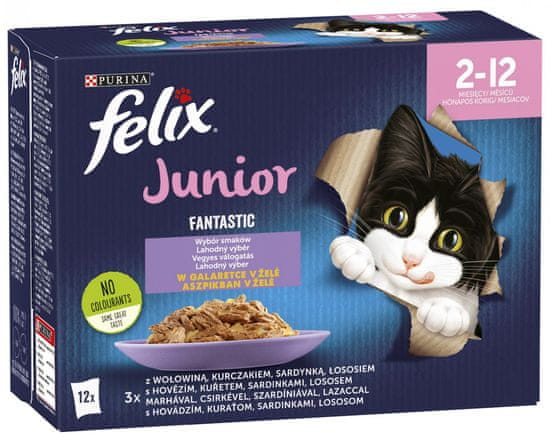 Felix FANTASTIC Junior multipack lahodný výběr v želé 72×85 g