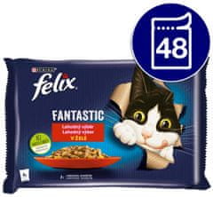 Felix FANTASTIC multipack králík, jehněčí v želé 48x85 g