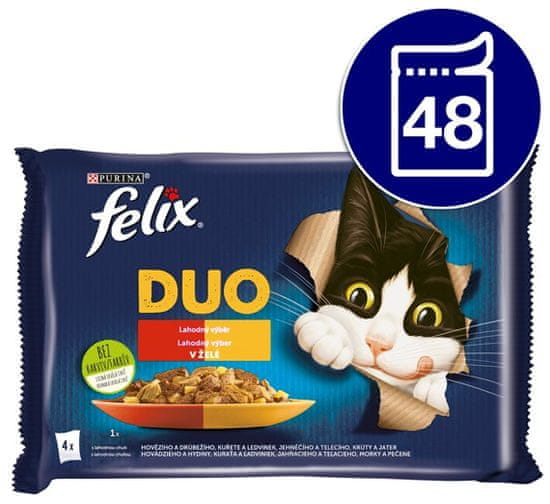 Felix FANTASTIC Duo multipack lahodný výběr v želé 48x85 g