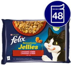 Felix SENSATIONS multipack hovězí, kuře v želé 48x85 g