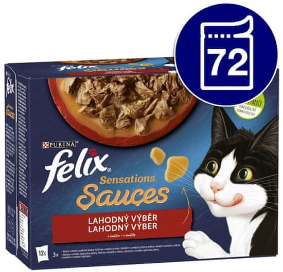 Felix SENSATIONS multipack lahodný výběr v omáčce 72x85 g